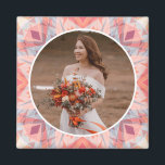 Personligt bröllp-årsdagen Rosa Star Photo Gift Magnet<br><div class="desc">Personligt bröllp-årsdagen Rosa Peach Blue Star Photo Ornament Photo Magnet Dekoration Gifts. Dekorera köket eller hemmakontoret för en årsdag med den här söt rosan, mjuka persikor och pastellblå geometriska konsstjärnan mönster. Ge i ditt hem insida en maximalistisk, glad och varm glöd från färg. Modern magnetisk dopamindekan i köket under sommarnätterna...</div>