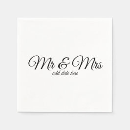 Personligt bröllp blöjor med data pappersservett