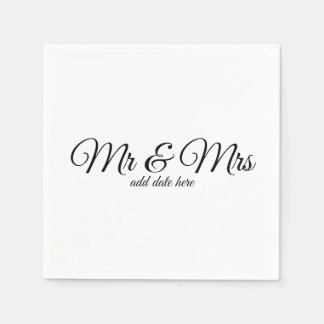 Personligt bröllp blöjor med data pappersservett