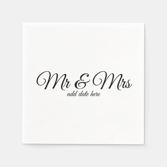 Personligt bröllp blöjor med data pappersservett (Framsidan)