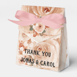 Personligt bröllp blommigt ro elegant, vattenfärg presentaskar