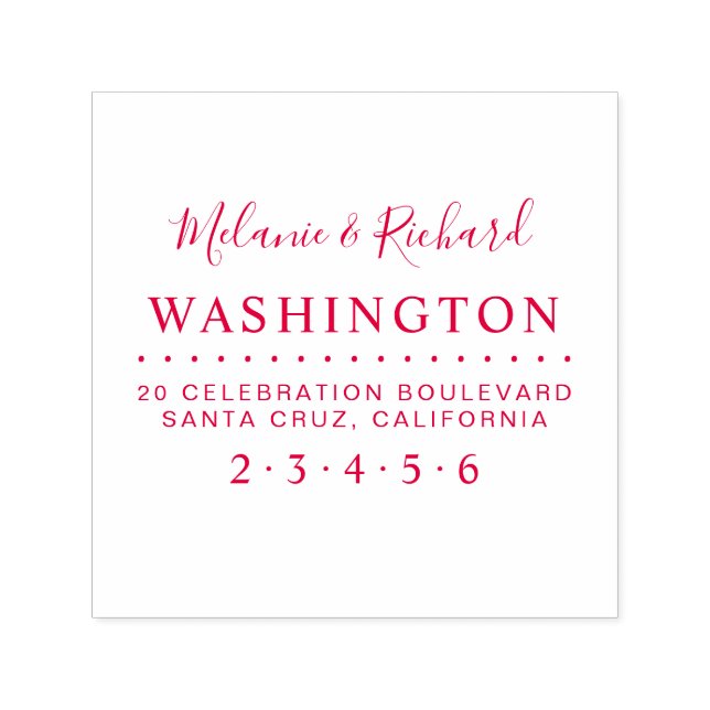 Personligt bröllp Bride Groom Namn Returadress Självfärgande Stämpel (Design)