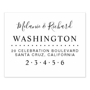 Personligt bröllp Bride Groom Namn Returadress Stämpel