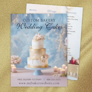 Personligt bröllp Cakes Bakery Flyer-mall Reklamblad
