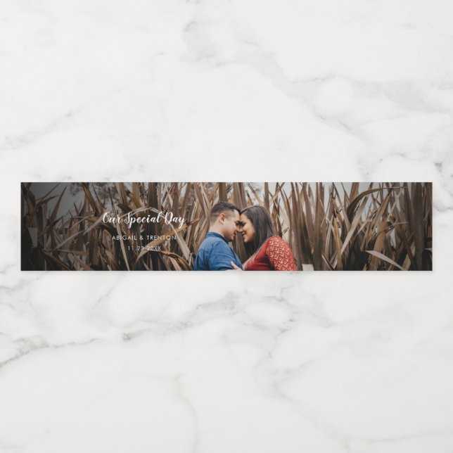 Personligt bröllp Day Photo Vattenflaska-etikett Vattenflaska Etikett (Singel etikett)