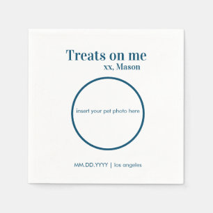 Personligt bröllp Dessert Napkin Hund/Cat/Pet Pappersservett
