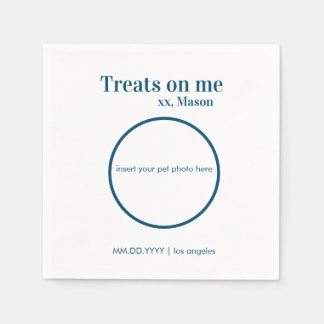 Personligt bröllp Dessert Napkin Hund/Cat/Pet Pappersservett