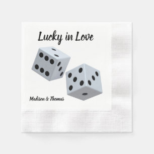 Personligt bröllp Dice Lucky i Kärlek Pappersservett