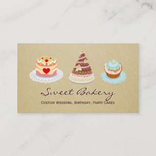 Personligt bröllp Födelsedagsfest Cakes Bakery Sto Visitkort