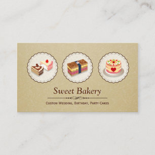 Personligt bröllp Födelsedagsfest Cakes Bakery Visitkort