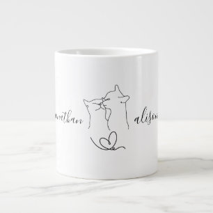 Personligt bröllp Förlovningsfest Cats par Gift Jumbo Mugg