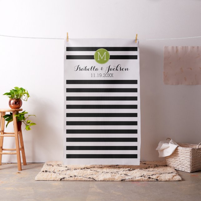 Personligt bröllp fotobakgrund Bride Groom Monogra Tyg (In Situ)