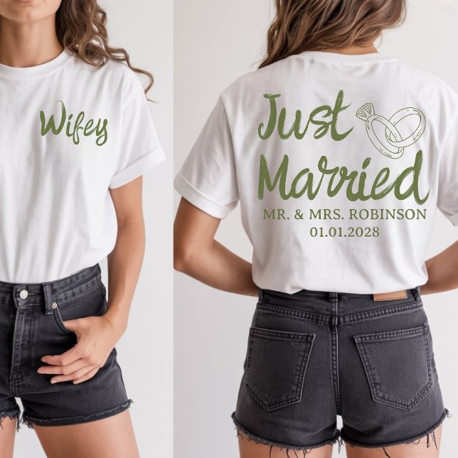 Personligt bröllp Gift, Honeymoon Matching Shirts T Shirt (personalized couple shirts, mr and mrs shirts, newlywed shirts, honeymoon shirts, wedding couple tee)