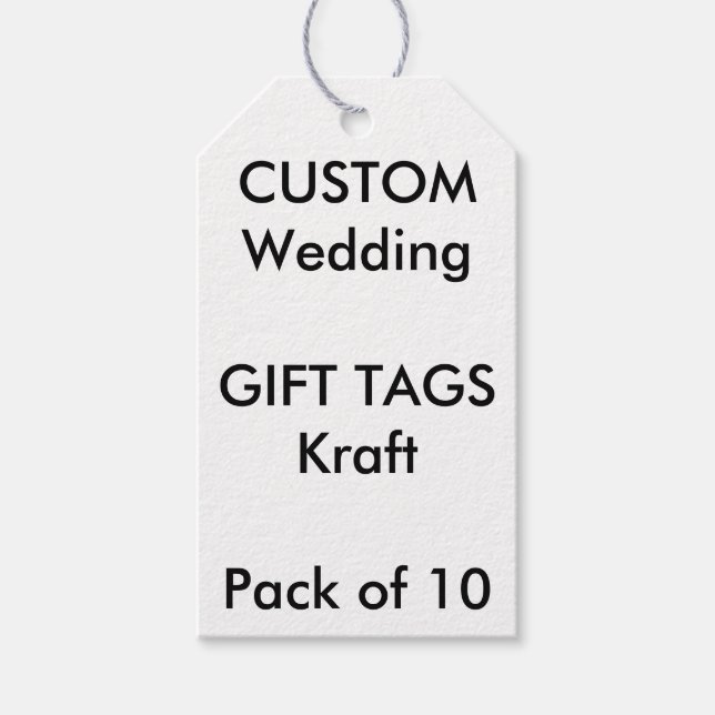 Personligt bröllp Gift Märkres KRAFT, GRÅTT Twine Presentetikett (Framsidan)