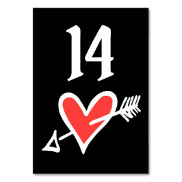 Personligt bröllp Kärlek Heart Black & Red Bordsnu Bordsnummer