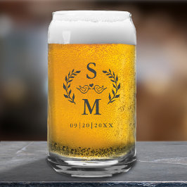 Personligt bröllp Modern Monogram Vapensköld Grått