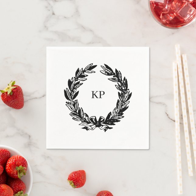 Personligt bröllp Monogram Namn Pappersservett (Insitu)