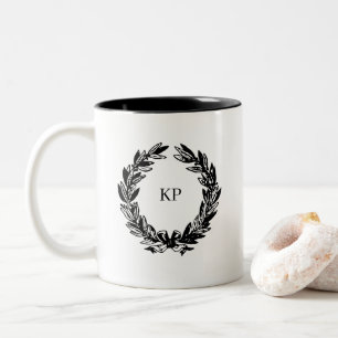 Personligt bröllp Monogram Namn Två-Tonad Mugg