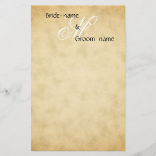 Personligt bröllp Monogram Vintage Stil Brevpapper