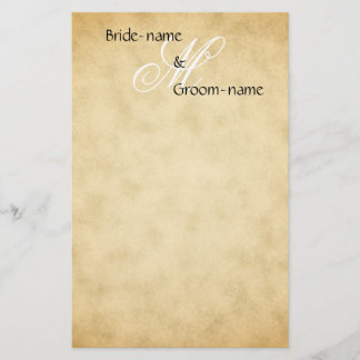 Personligt bröllp Monogram Vintage Stil Brevpapper