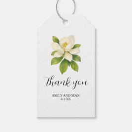 Personligt bröllp Namn Magnolia Tack Presentetikett