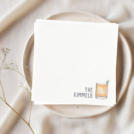 Personligt bröllp Napkins Screwdriver Cocktail Tim Pappersservett