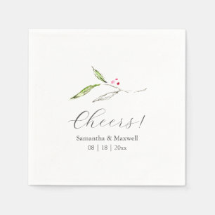 Personligt bröllp Napkins Simple Botanical Pappersservett