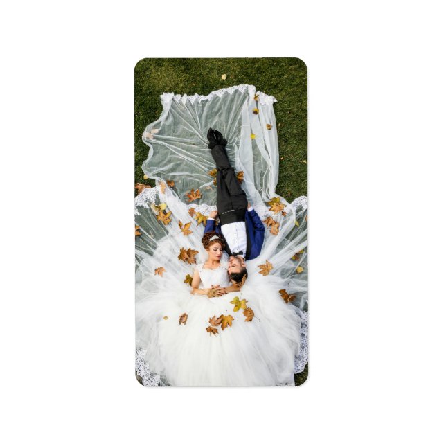 Personligt bröllp Photo Adressetikett (Framsidan)