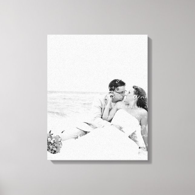 Personligt bröllp Photo and Lyrics Canvas Art (Framsida)