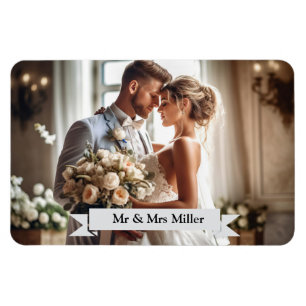 Personligt bröllp Photo Announcement Magnet