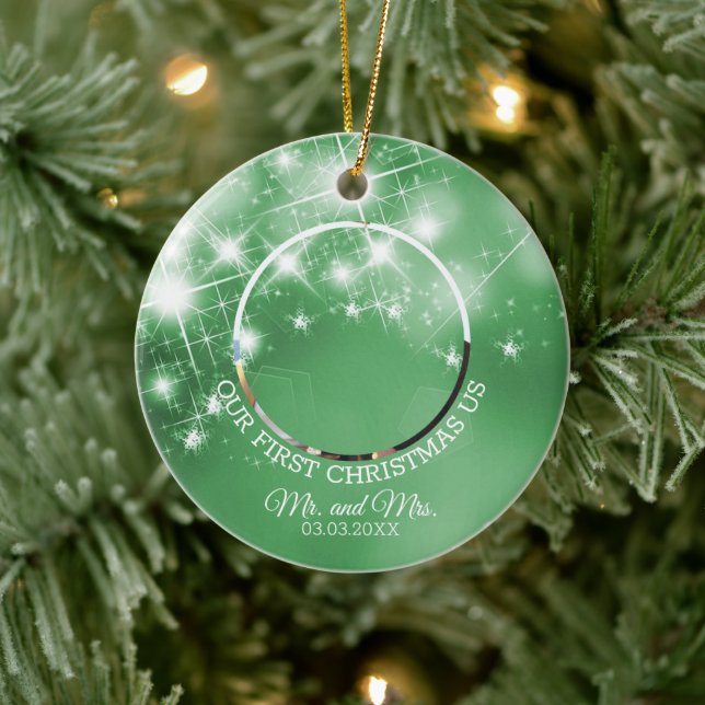 Personligt bröllp Photo Julgransprydnad Keramik (Träd)