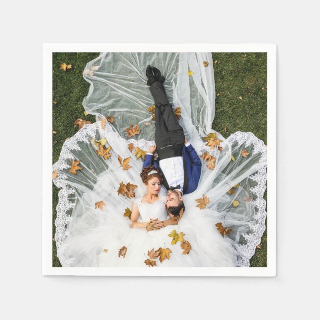 Personligt bröllp Photo Pappersservett (Framsidan)