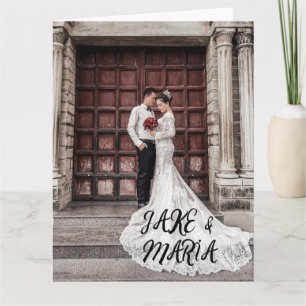 PERSONLIGT BRÖLLP PHOTO SCRIPT GREETING CARDS KORT