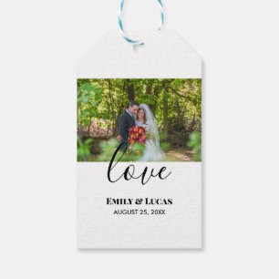 Personligt bröllp Photo Simple Elegant Calligraphy Presentetikett
