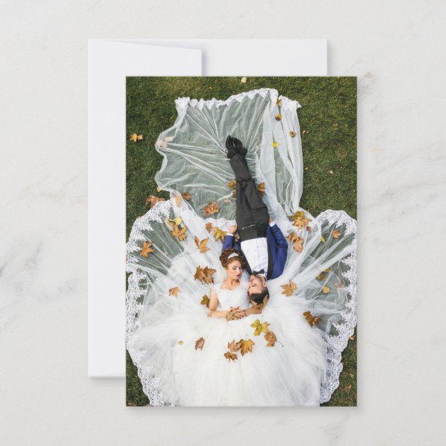 Personligt bröllp Photo Tack Kort (Framsida)