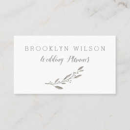 Personligt bröllp Planner Affärskort Grått Blommig Visitkort