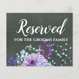 Personligt bröllp Signs Chalkboard Lila Mint Blomm
