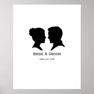 Personligt bröllp Silhouette Autograph poster
