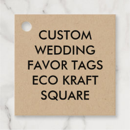 Personligt bröllp SQUARE FAVOR TAGS - ECO KRAFT Gåvor Etiketter