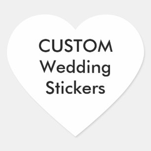 Personligt bröllp Stickers HEART GLOSSY (20 pk.) Hjärtformat Klistermärke