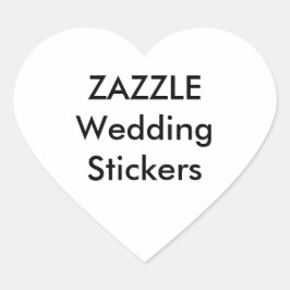 Personligt bröllp Stickers HEART GLOSSY (20 pk.) Hjärtformat Klistermärke