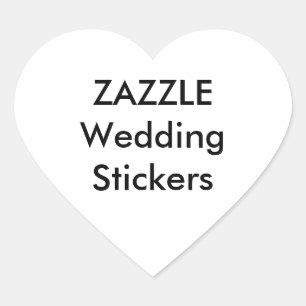 Personligt bröllp Stickers HEART GLOSSY (20 pk.) Hjärtformat Klistermärke