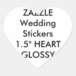 Personligt bröllp Stickers HEART GLOSSY (20 pk.) Hjärtformat Klistermärke