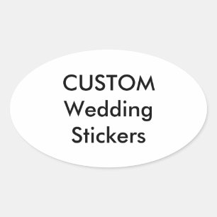 Personligt bröllp Stickers OVAL GLOSSY (4 pk.) Ovalt Klistermärke