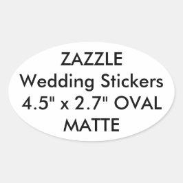 Personligt bröllp Stickers OVAL MATTE (4 pk) Ovalt Klistermärke