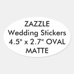 Personligt bröllp Stickers OVAL MATTE (4 pk) Ovalt Klistermärke