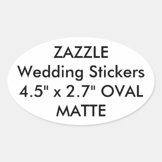 Personligt bröllp Stickers OVAL MATTE (4 pk) Ovalt Klistermärke