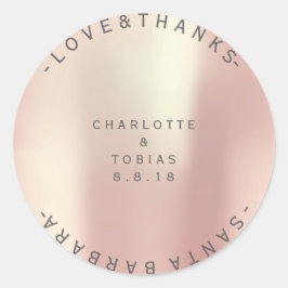 Personligt bröllp Tack för det Gråttet i Champaig Runt Klistermärke