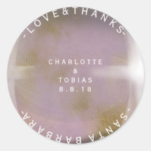 Personligt bröllp Tack Lilac Guld Lavender Glass