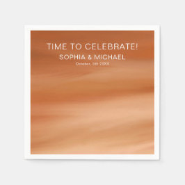 Personligt bröllp Template Terracotta Höstfall Pappersservett